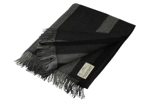 100% Alpaca Wool Throw (Charcoal with Light Stripe)