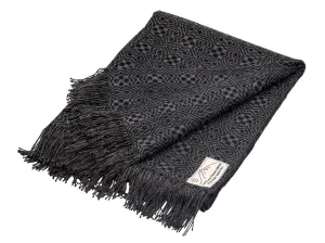 100% Alpaca Wool Throw (Grey and Black)