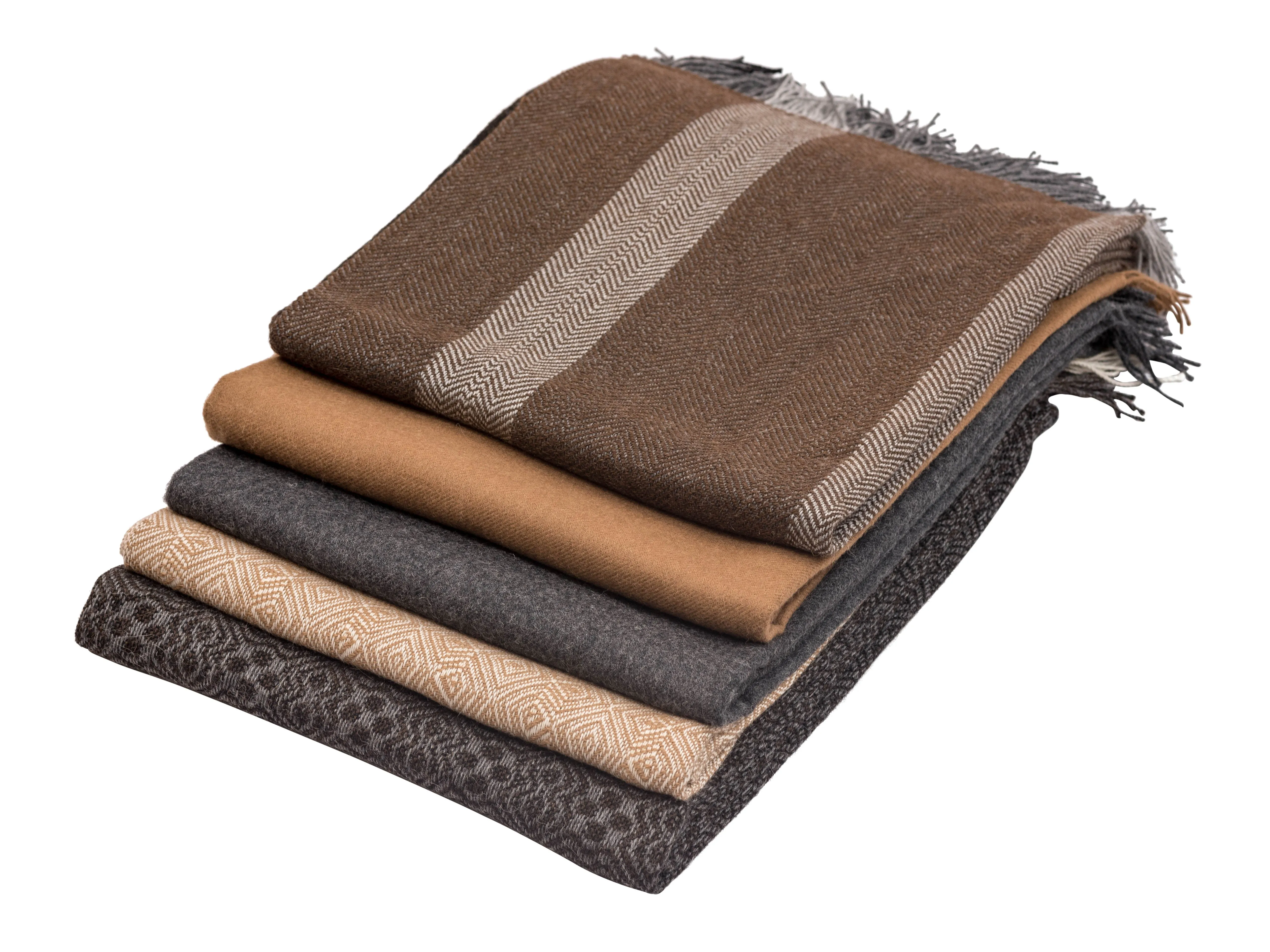 100% Alpaca Wool Throw (Grey and Brown)