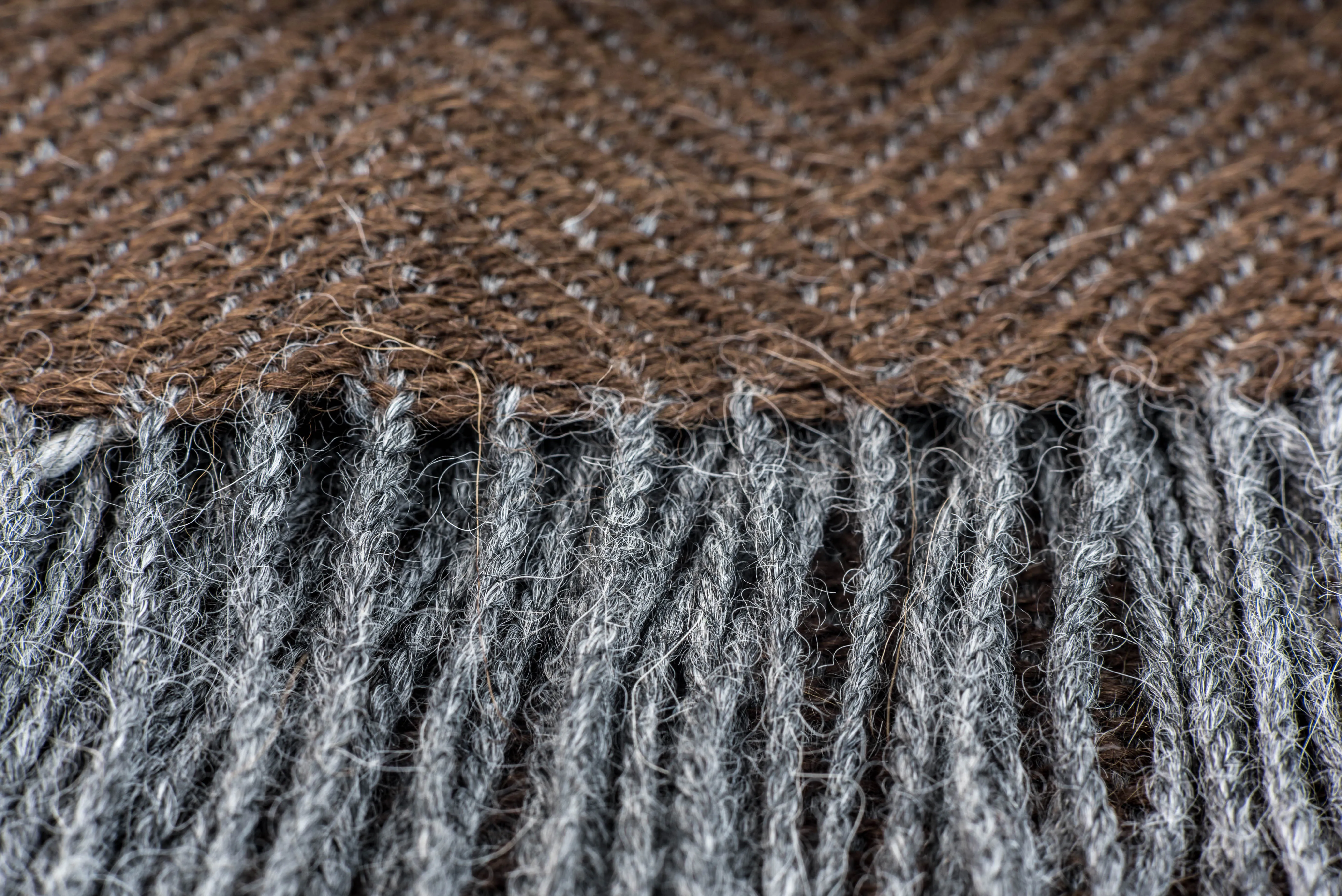 100% Alpaca Wool Throw (Grey and Brown)
