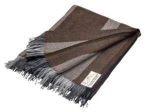 100% Alpaca Wool Throw (Grey and Brown)