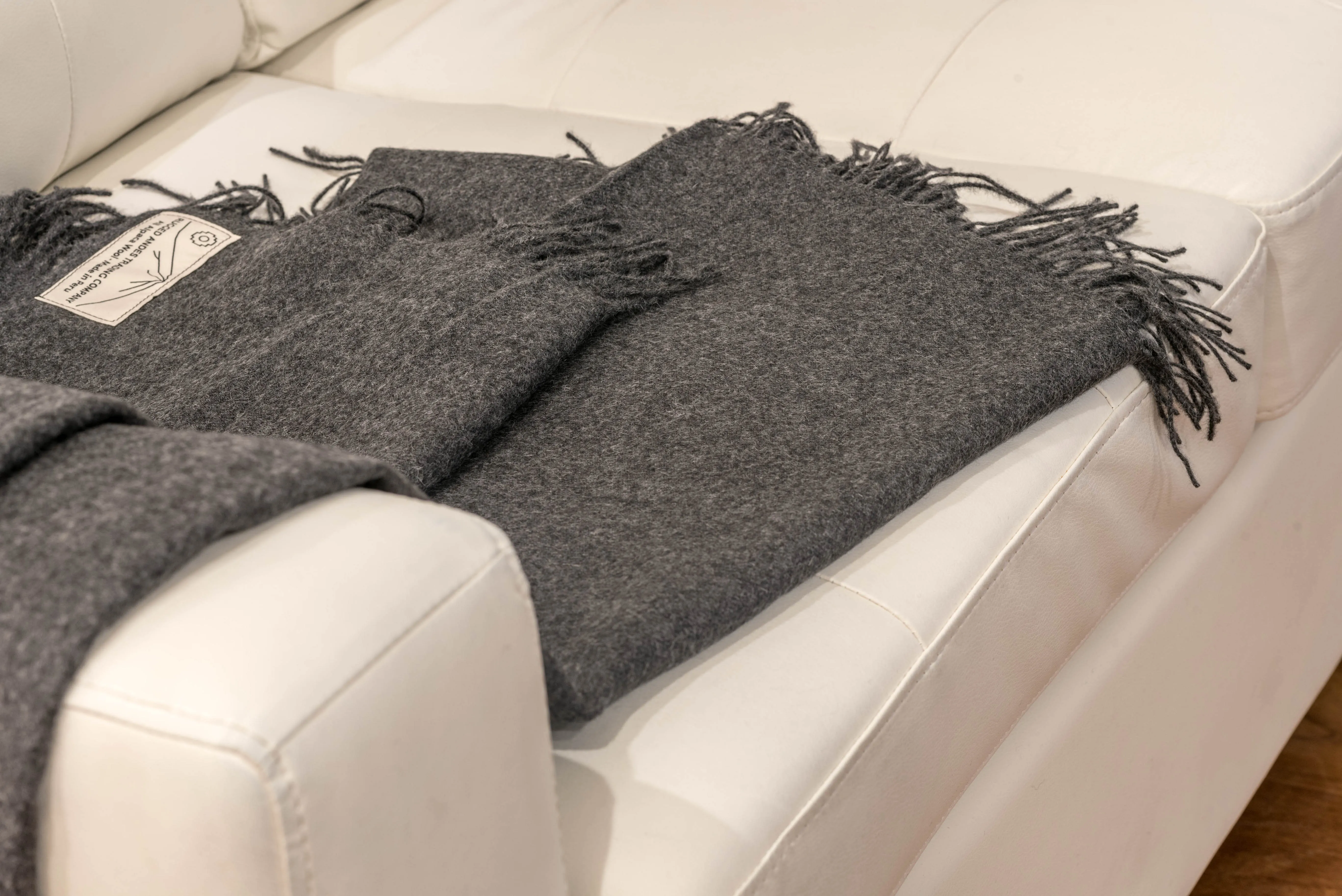 100% Alpaca Wool Throw (Grey)