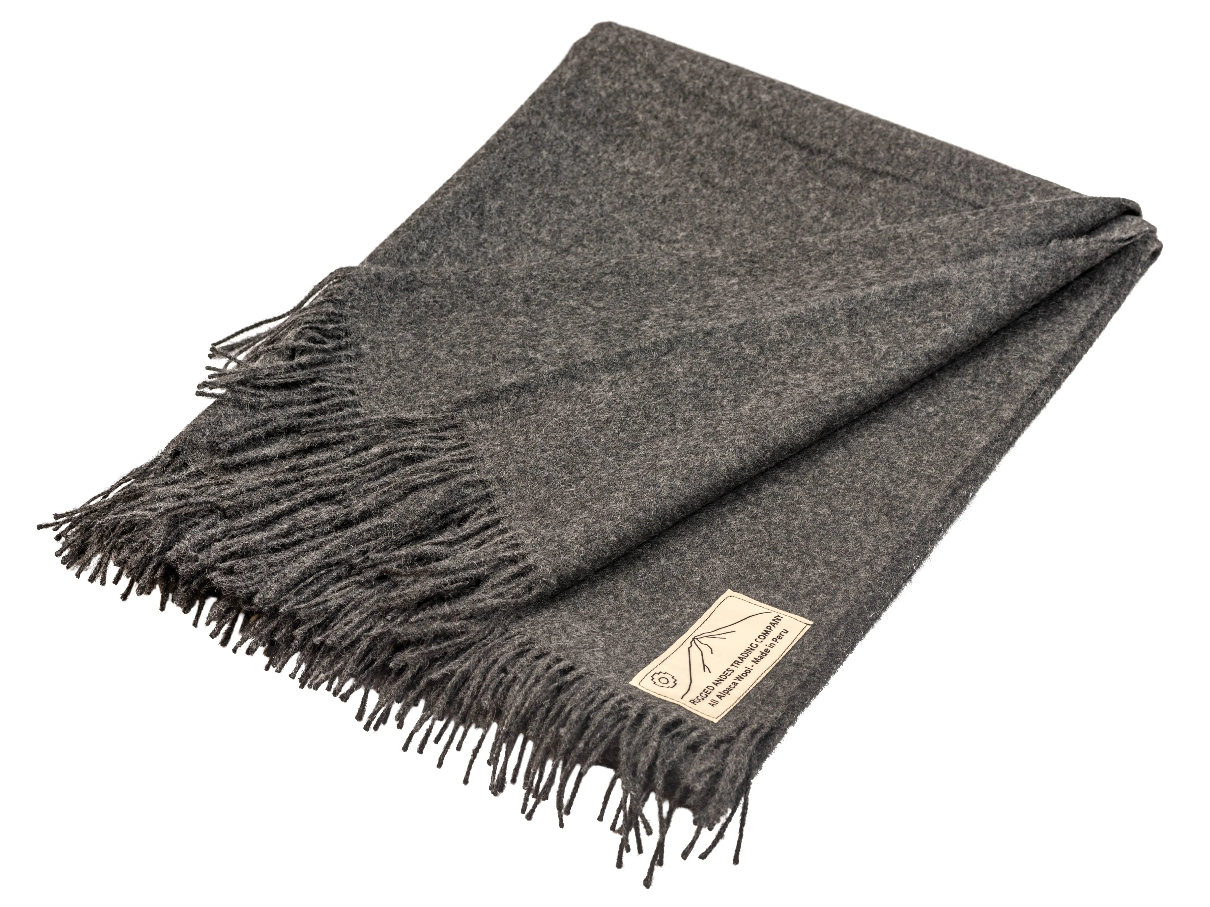 100% Alpaca Wool Throw (Grey)
