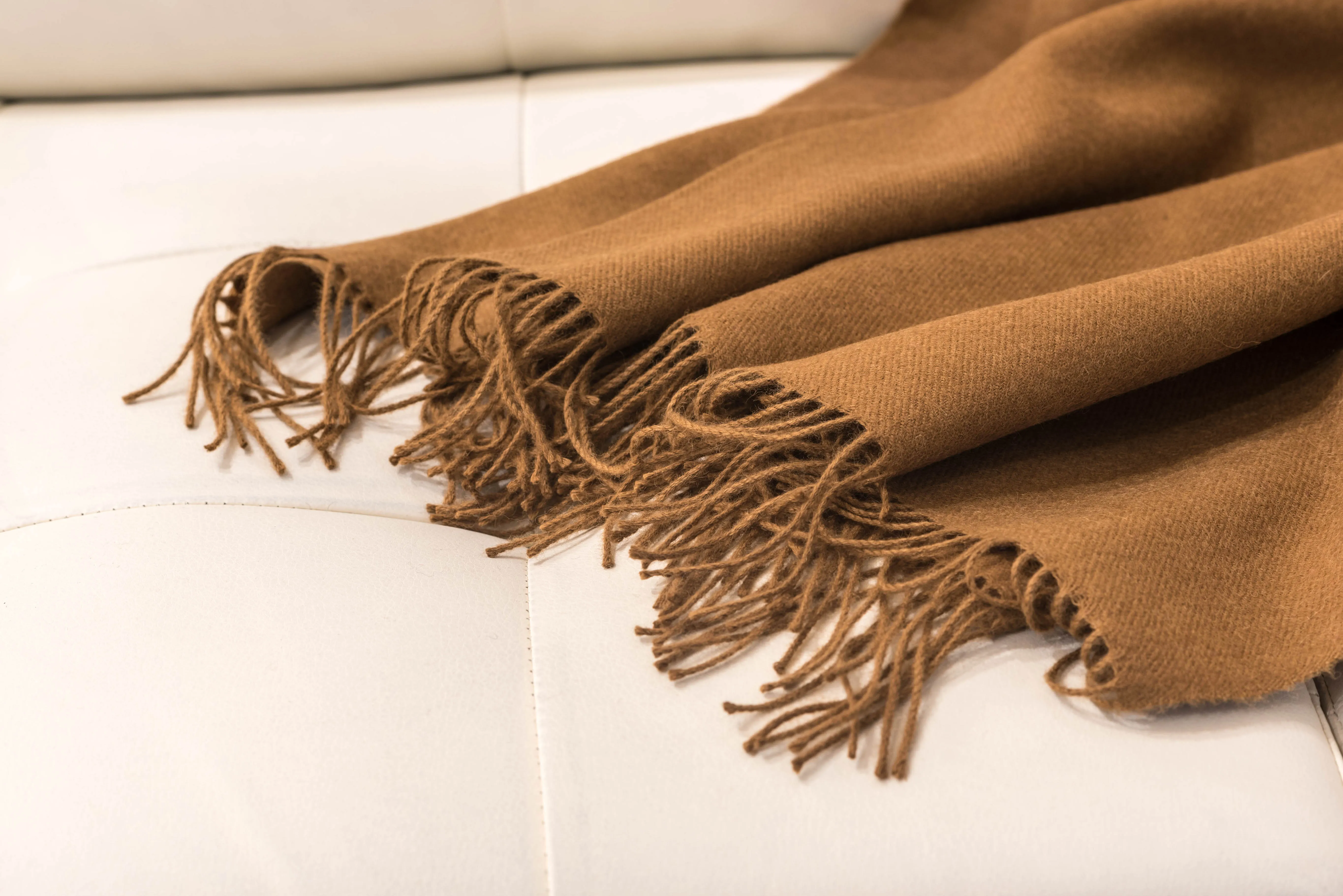 100% Alpaca Wool Throw (Tan)