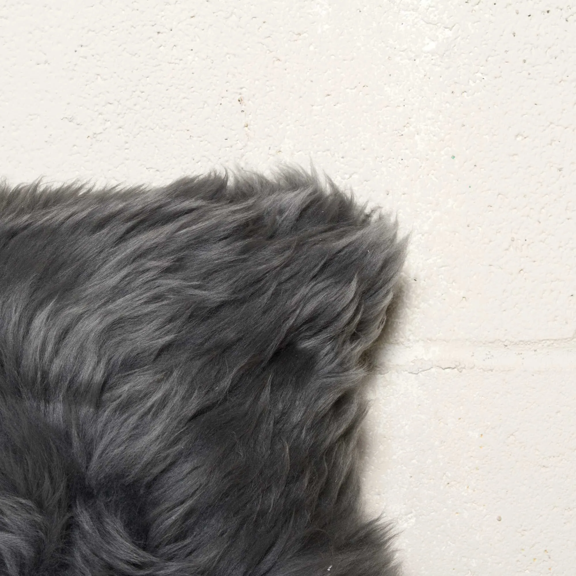 12" x 20" x 5" Gray Sheepskin Pillow
