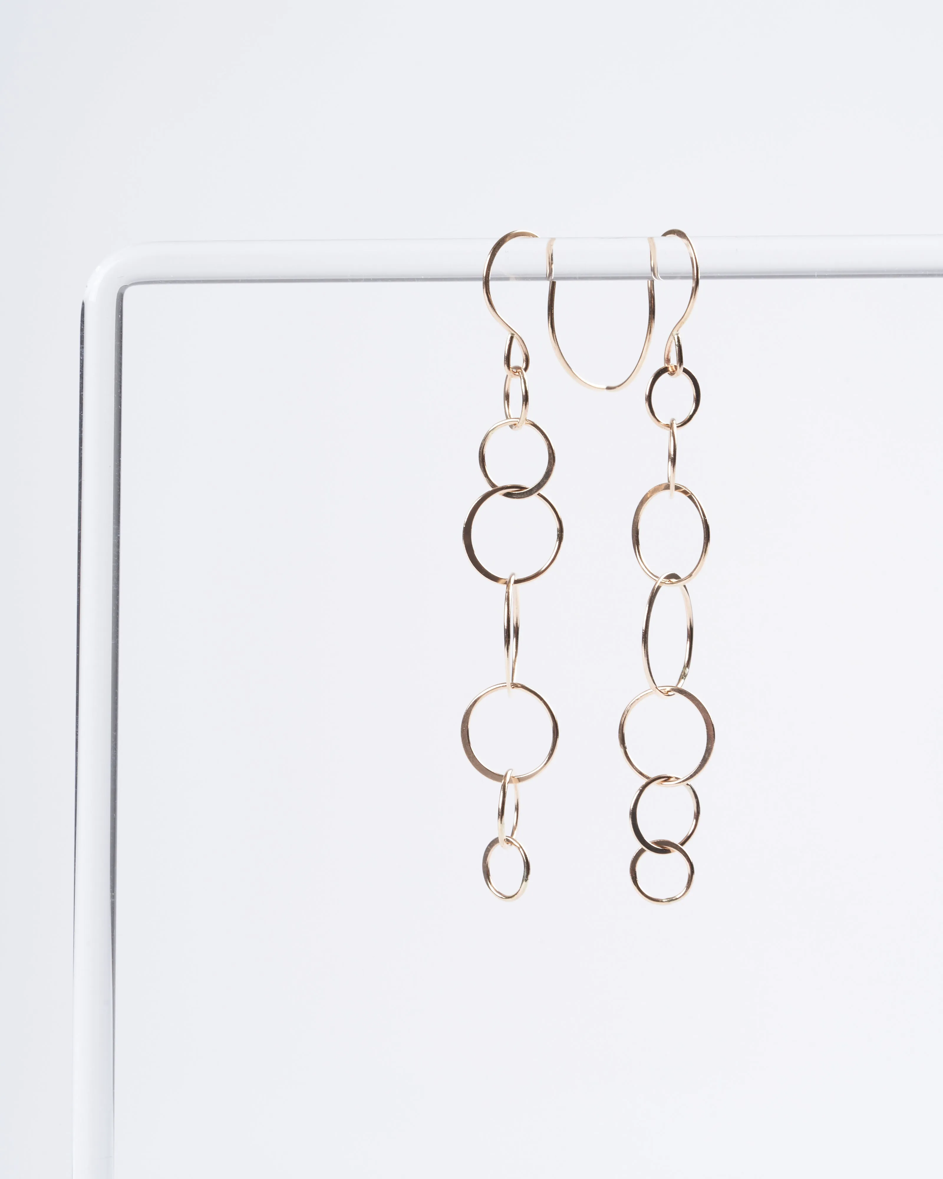 14k gold long lightweight chain earring