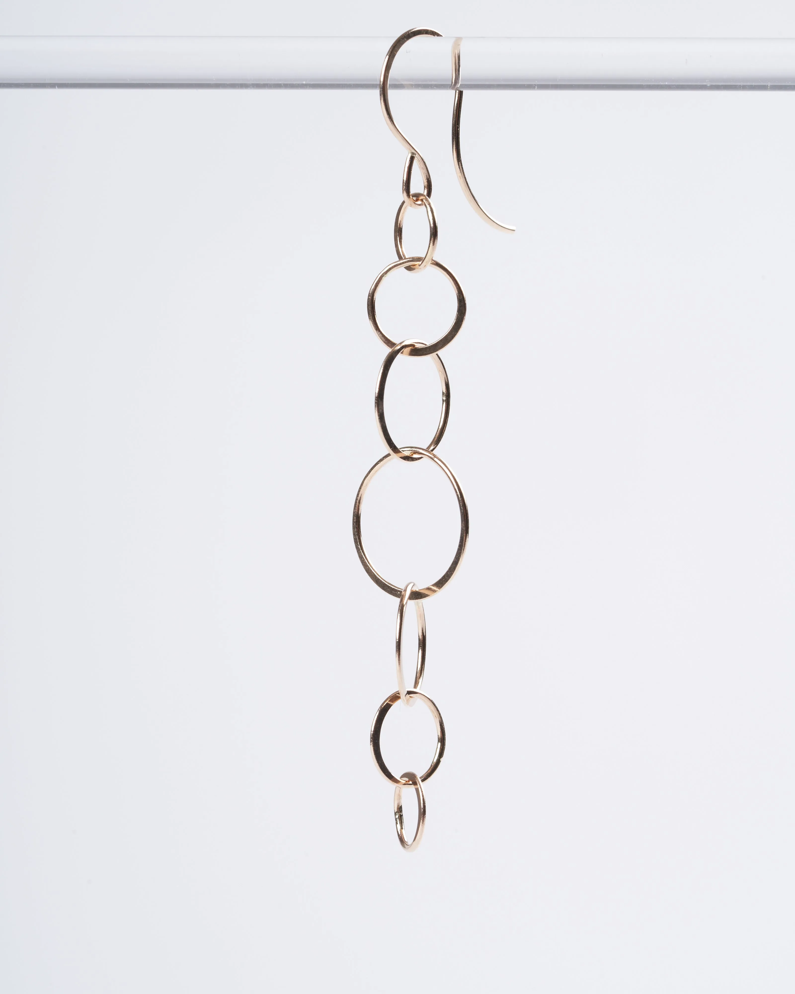 14k gold long lightweight chain earring