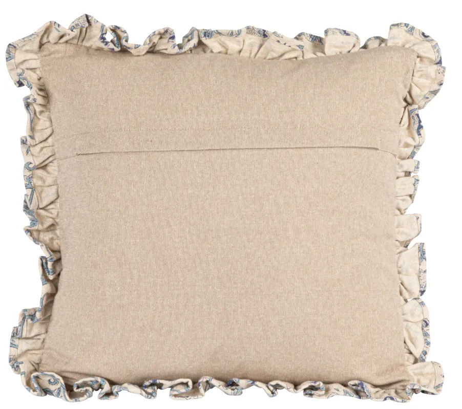 18" Square Cotton Blend Block Printed Pillow
