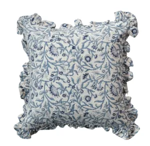 18" Square Cotton Blend Block Printed Pillow