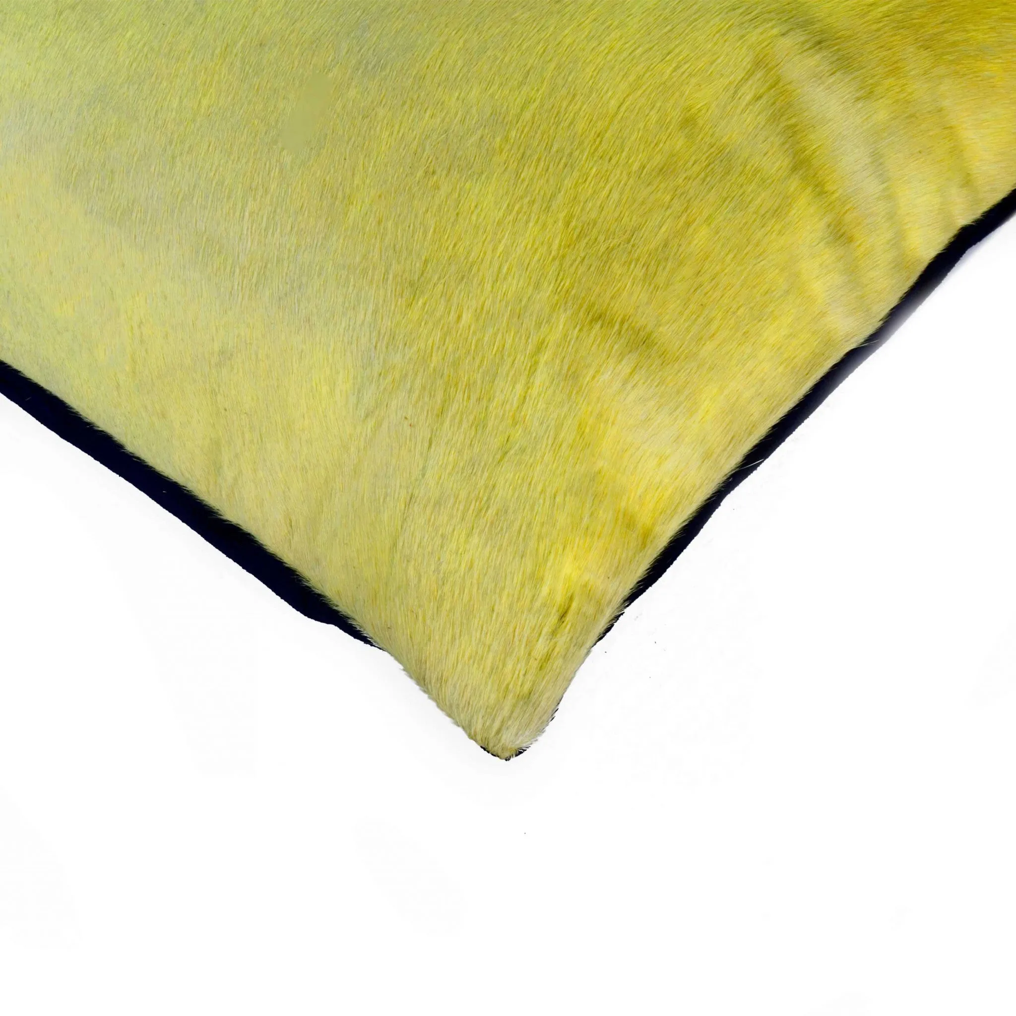 18" x 18" x 5" Yellow Cowhide Pillow