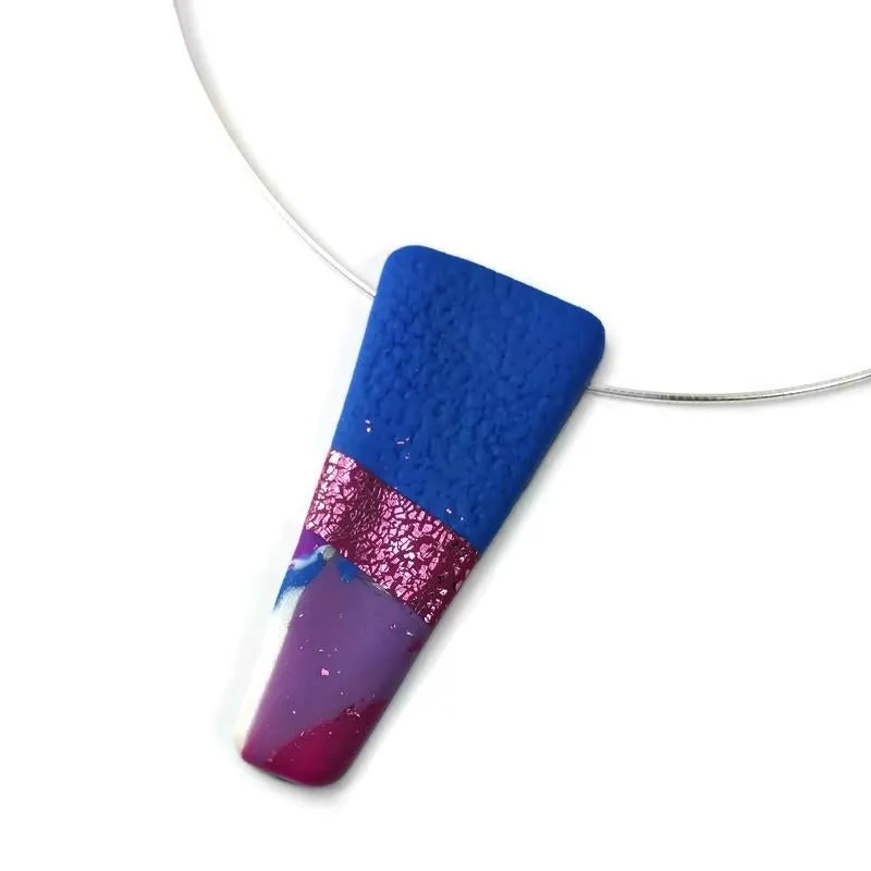 1" x 2" Long Triangle Pendant - Blue