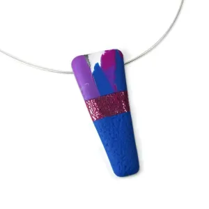 1" x 2" Long Triangle Pendant - Blue