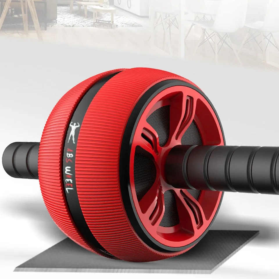 2 in 1 Ab Roller& Jump Rope Abdominal Wheel with Mat For Arm Waist Leg Exercise Gym Fitness Equipment