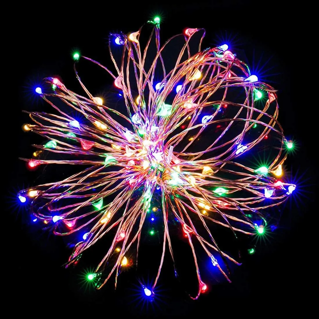 2 Pack  Sound Activated Music String Lights | 32.8ft 100LEDs 12 Modes | Waterproof Multicolor | Battery Powered | Remote Control
