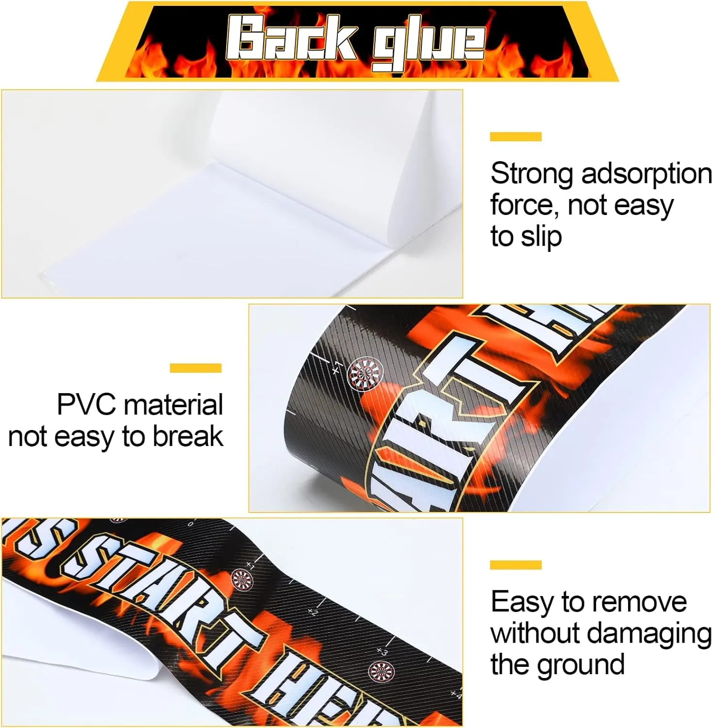 2 Pcs Dart Floor Marker Dart Throw Line Accessories for Players Party Game, 23.23 X 4.15 Inches