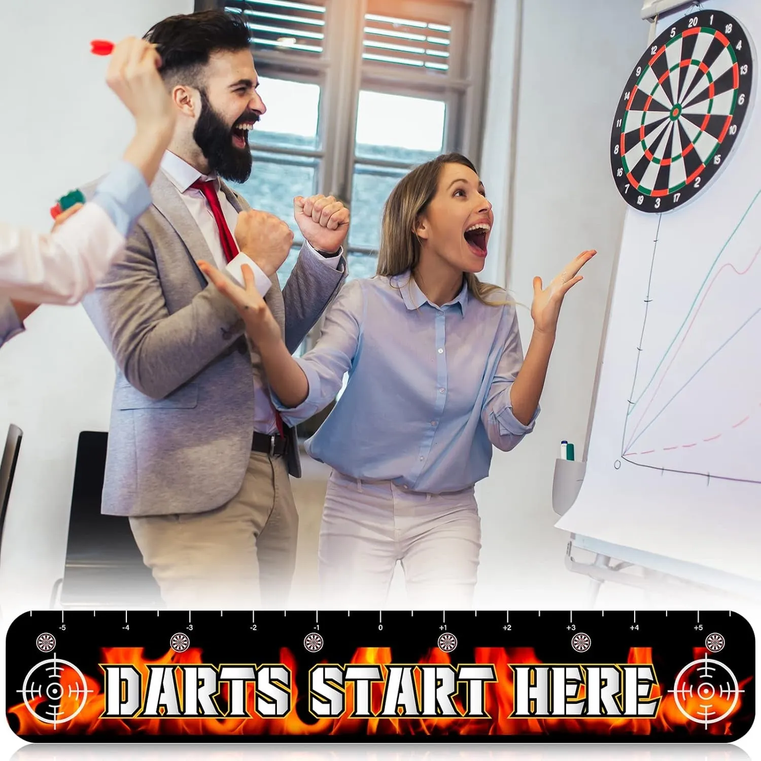2 Pcs Dart Floor Marker Dart Throw Line Accessories for Players Party Game, 23.23 X 4.15 Inches