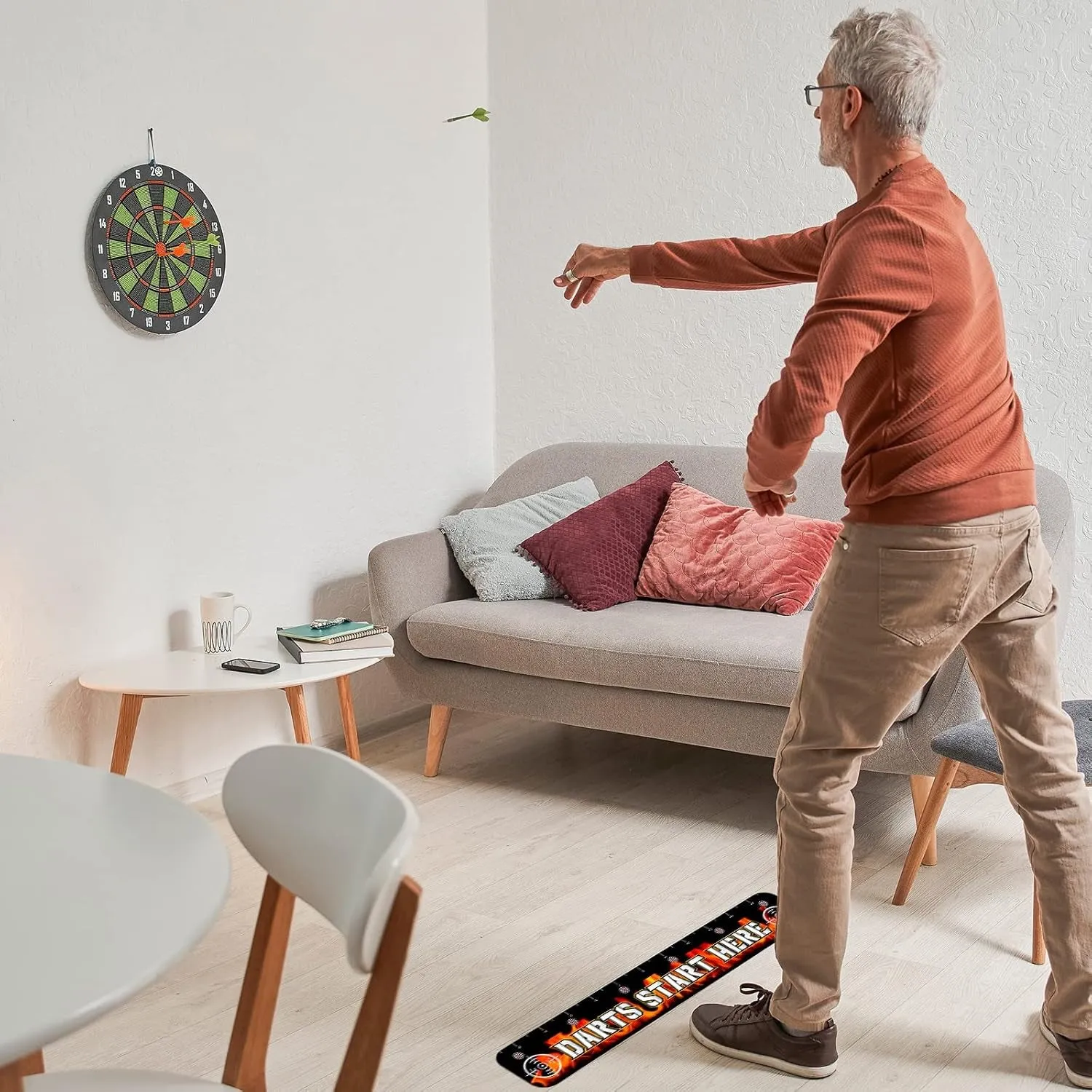 2 Pcs Dart Floor Marker Dart Throw Line Accessories for Players Party Game, 23.23 X 4.15 Inches