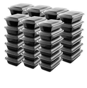 20 PACK Premium Quality "[24 OZ.]" Meal Prep Plastic Rectangular Microwavable Food Containers meal prepping with Lids. Durable Reusable Storage Lunch Boxes -BPA-free Food Grade Freezer Dishwasher Safe