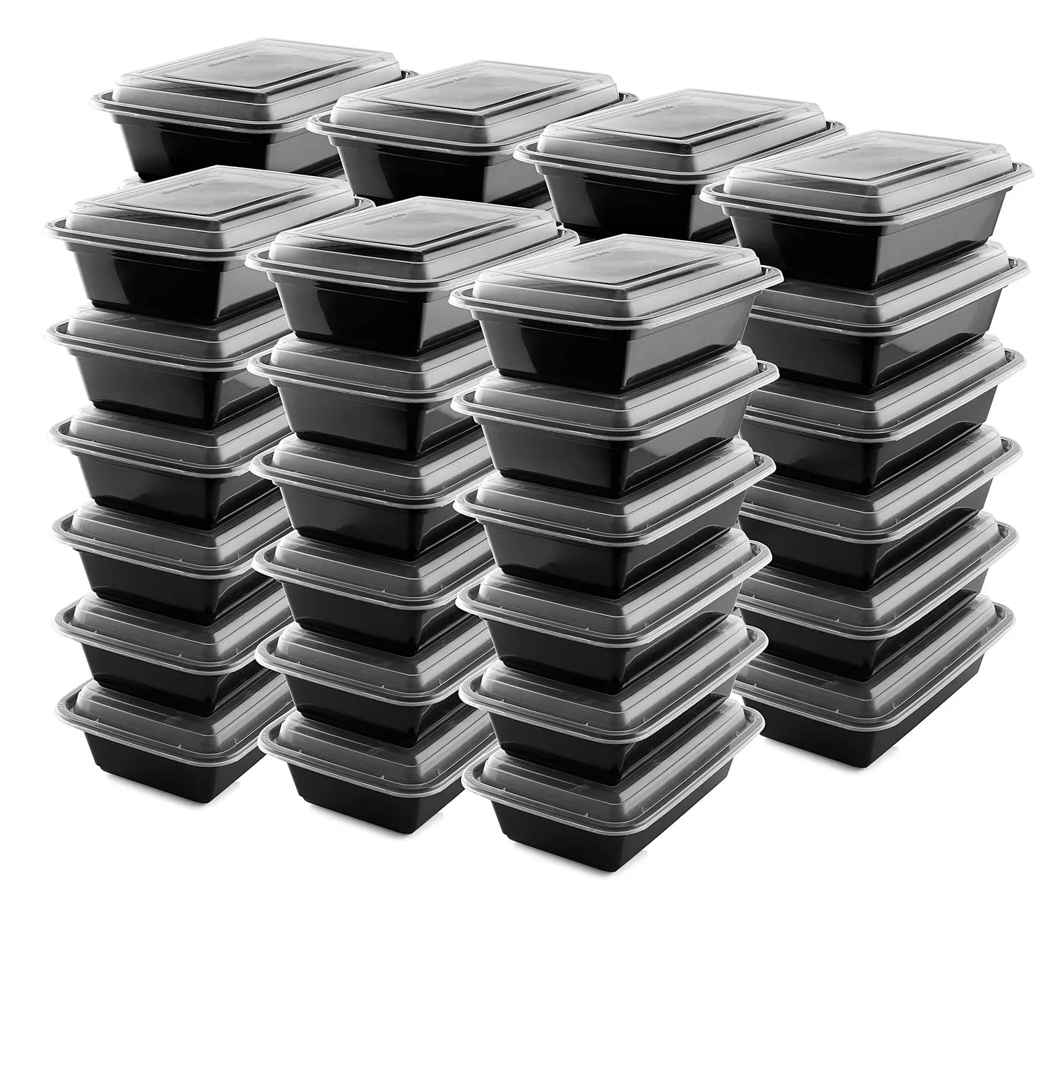 20 PACK Premium Quality "[24 OZ.]" Meal Prep Plastic Rectangular Microwavable Food Containers meal prepping with Lids. Durable Reusable Storage Lunch Boxes -BPA-free Food Grade Freezer Dishwasher Safe