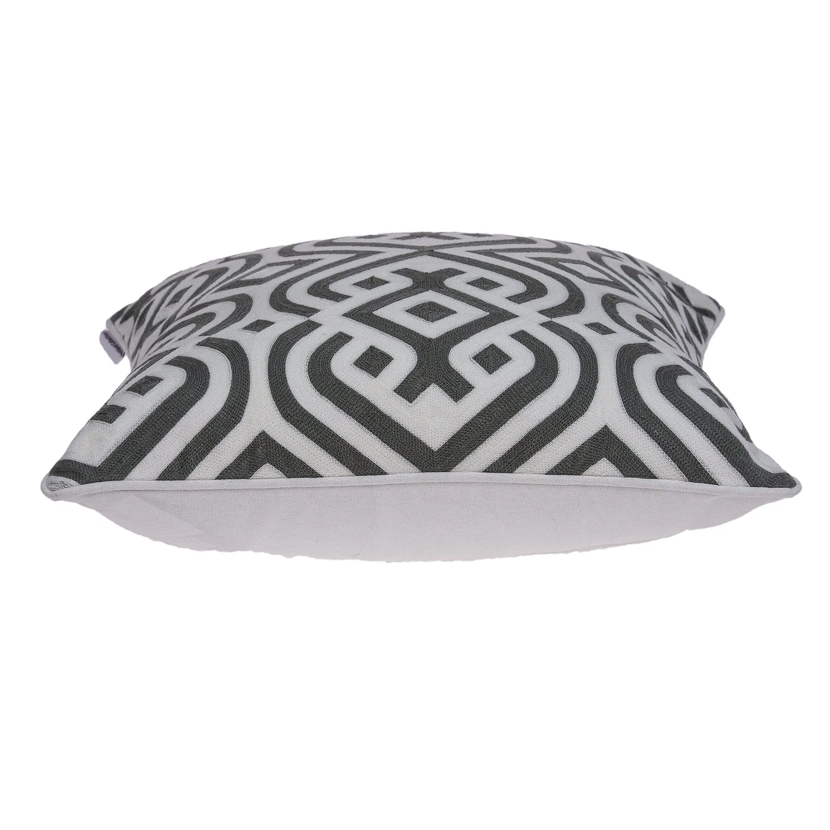 20" x 0.5" x 20" Elegant Traditional Gray and White Pillow Cover