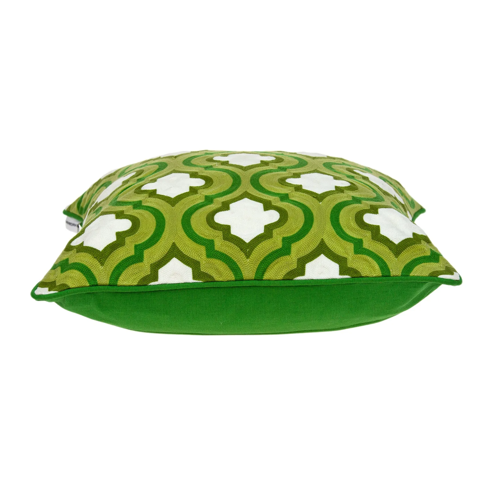 20" x 0.5" x 20" Transitional Green and White Accent Pillow Cover