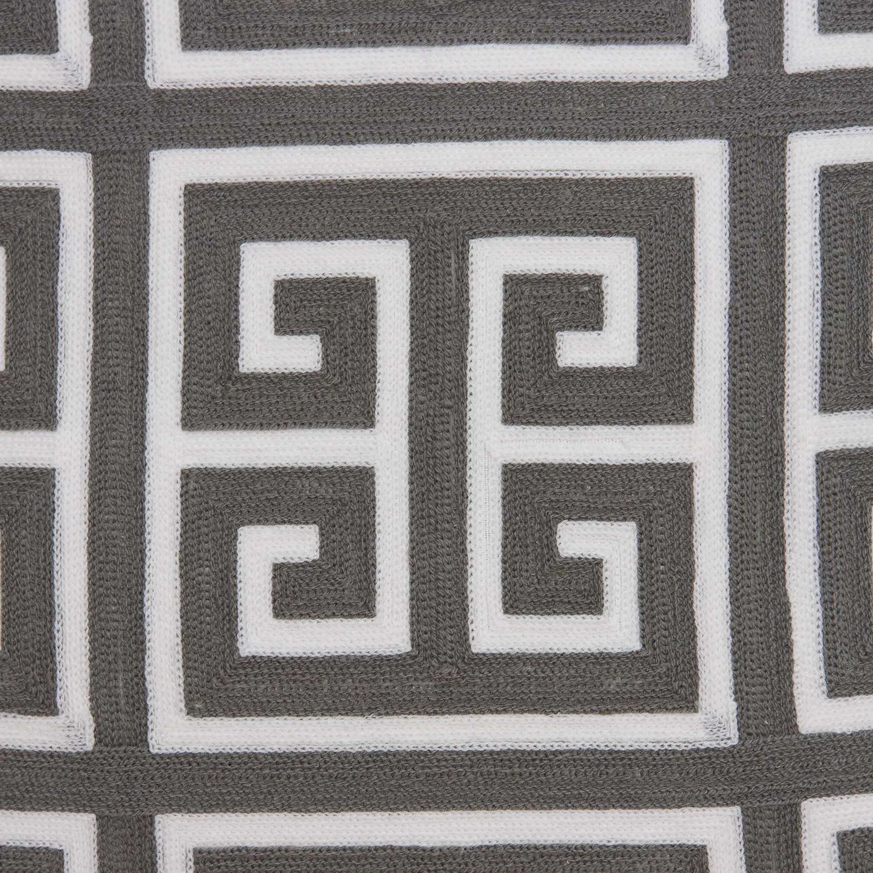 20" x 7" x 20" Cool Transitional Gray and White Pillow Cover With Poly Insert