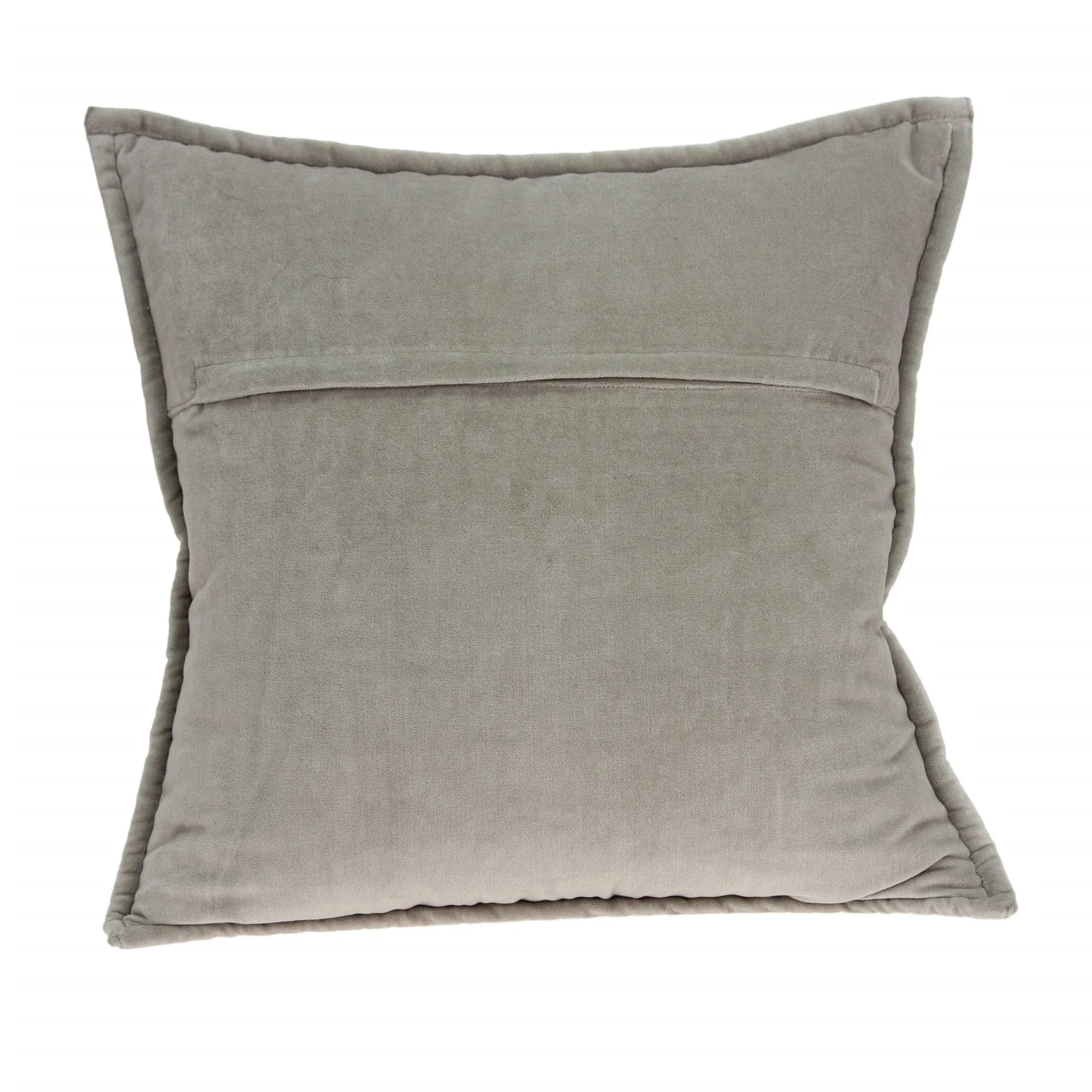 20" x 7" x 20" Transitional Gray Solid Quilted Pillow Cover With Poly Insert