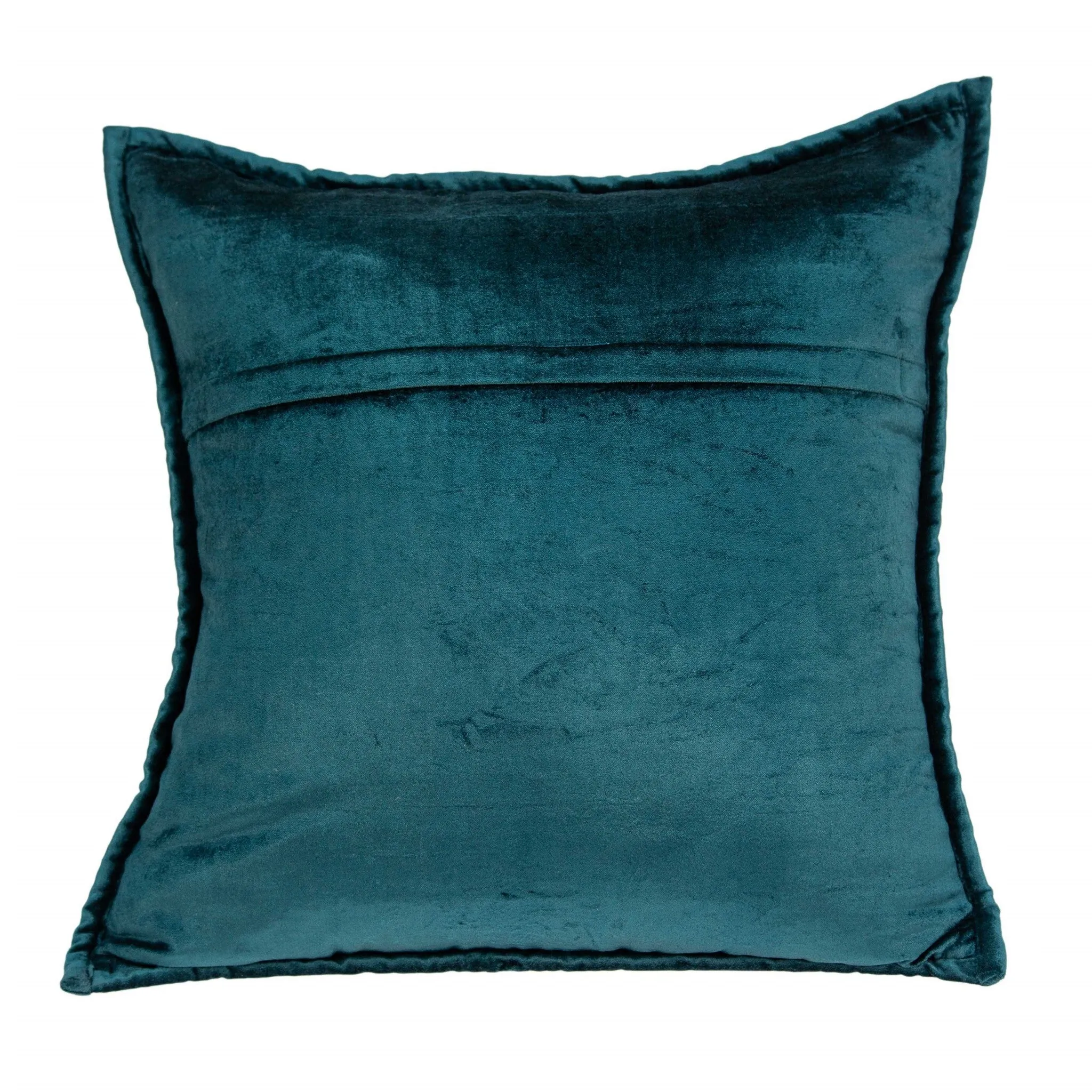 20" x 7" x 20" Transitional Teal Solid Quilted Pillow Cover With Poly Insert