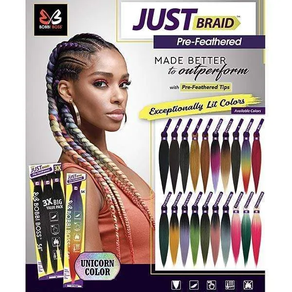 [3 Pack Deal] Bobbi Boss Pre-feathered Braid - JUST BRAID 54inch 3X