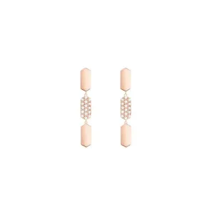 3 Tiered Diamond Center Marquis Earrings | Rose Gold