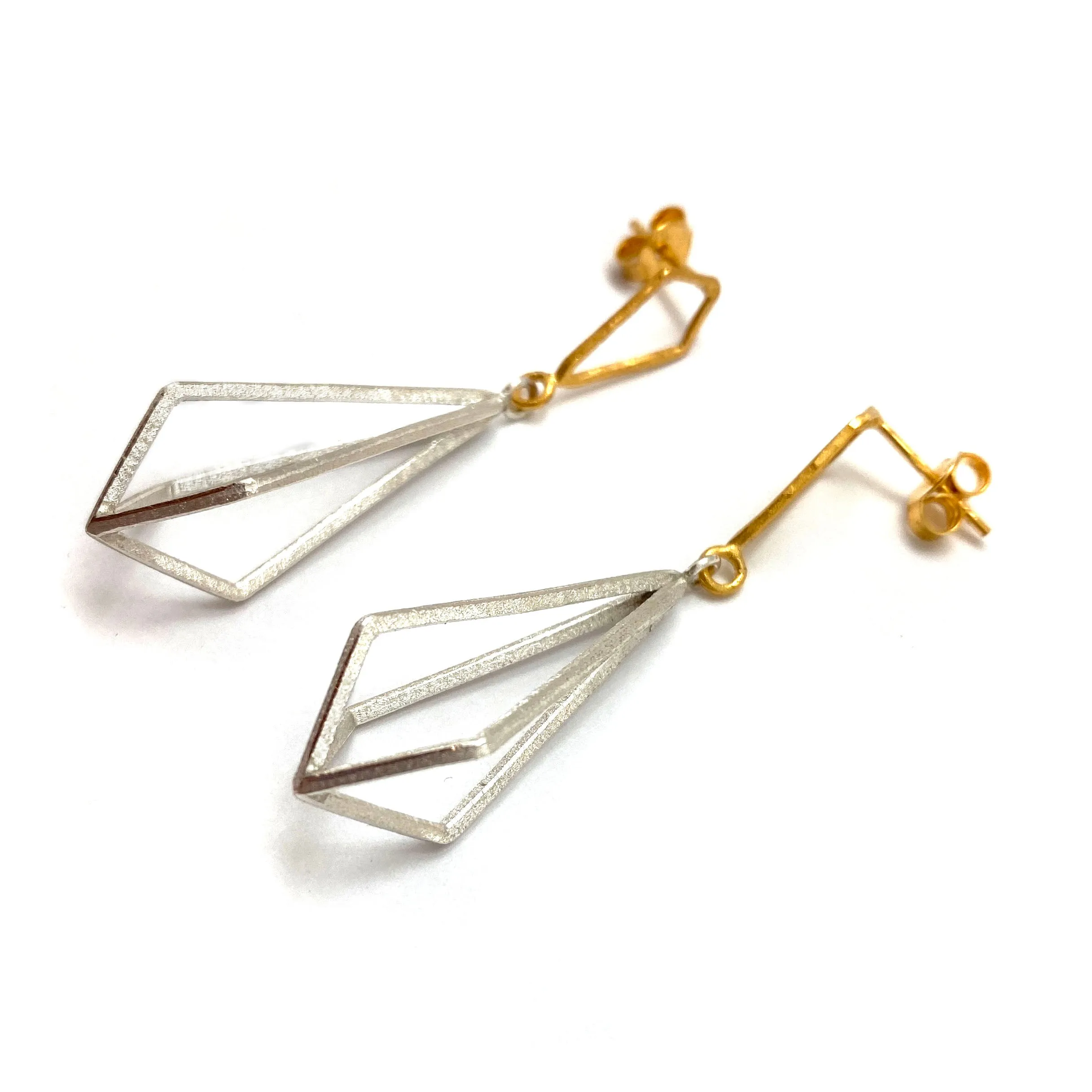3D Triangular Drops - Gold/Silver
