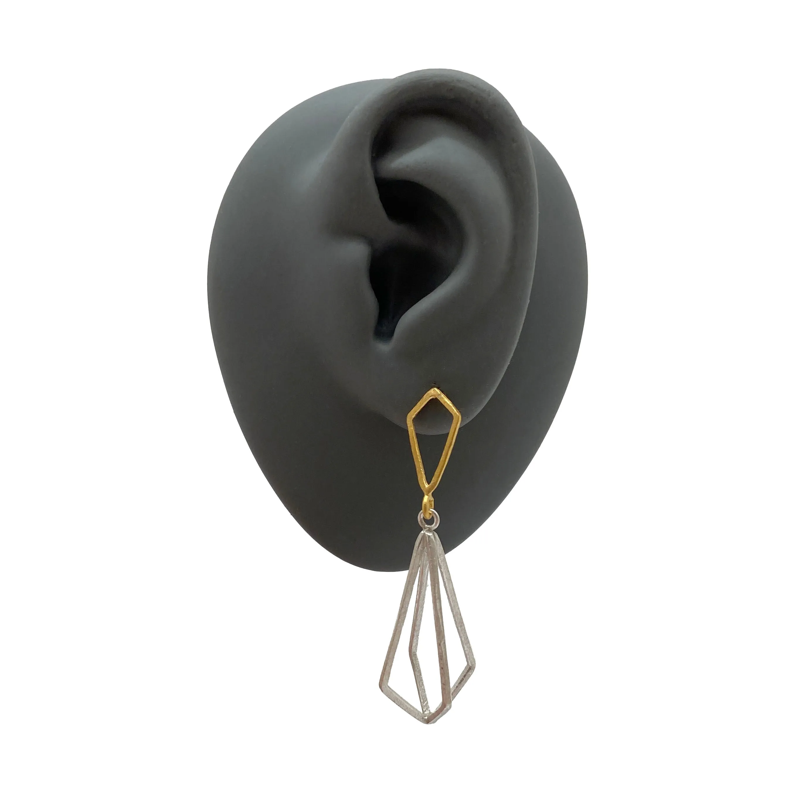 3D Triangular Drops - Gold/Silver