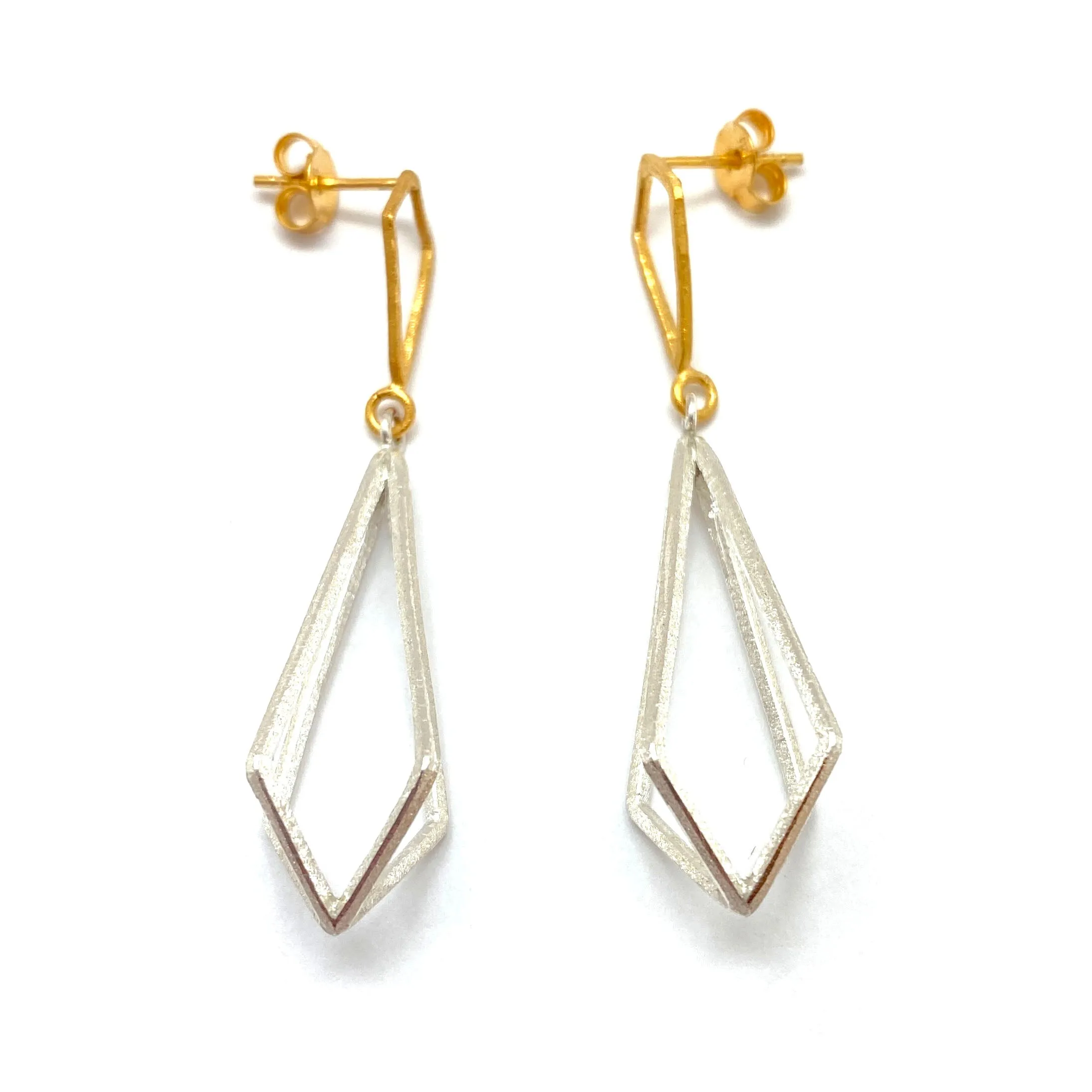3D Triangular Drops - Gold/Silver