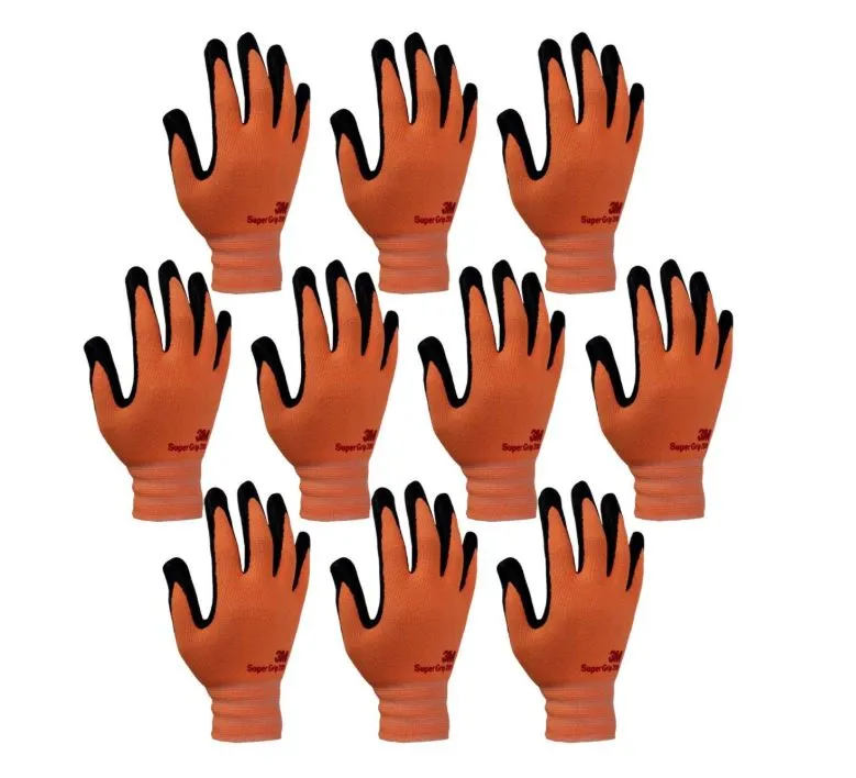 3M Nitrile Work Gloves Foam Coated, 10 Pairs Touch Screen, Machine Washable, Lightweight