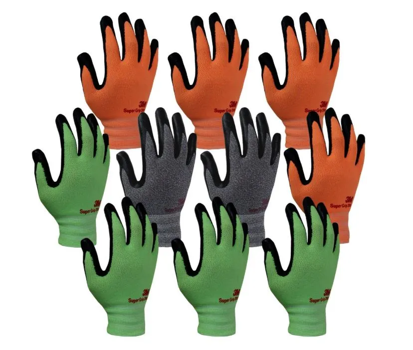 3M Nitrile Work Gloves Foam Coated, 10 Pairs Touch Screen, Machine Washable, Lightweight