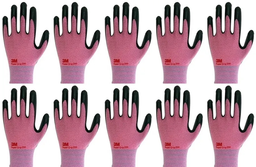 3M Nitrile Work Gloves Foam Coated, 10 Pairs Touch Screen, Machine Washable, Lightweight