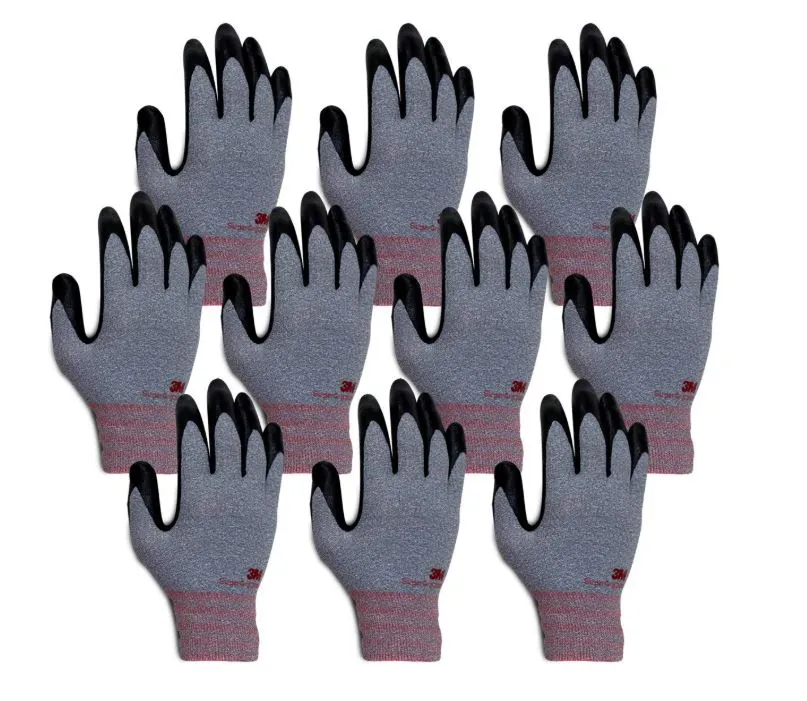 3M Nitrile Work Gloves Foam Coated, 10 Pairs Touch Screen, Machine Washable, Lightweight