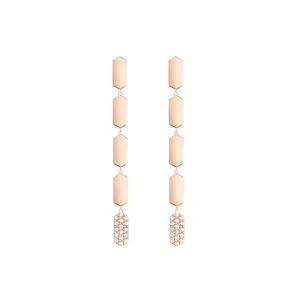 5 Tiered Diamond Drop Marquis Earrings | Rose Gold