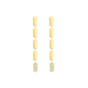 5 Tiered Diamond Drop Marquis Earrings | Yellow Gold