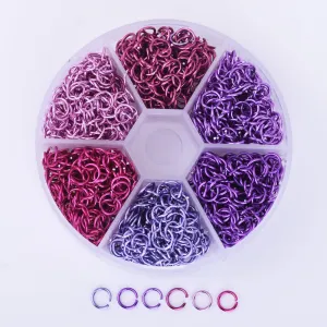 6mm Aluminum Open Jump Rings Connector Assorted Colors Boxed Jewelry Rings 1080pcs/box 102424