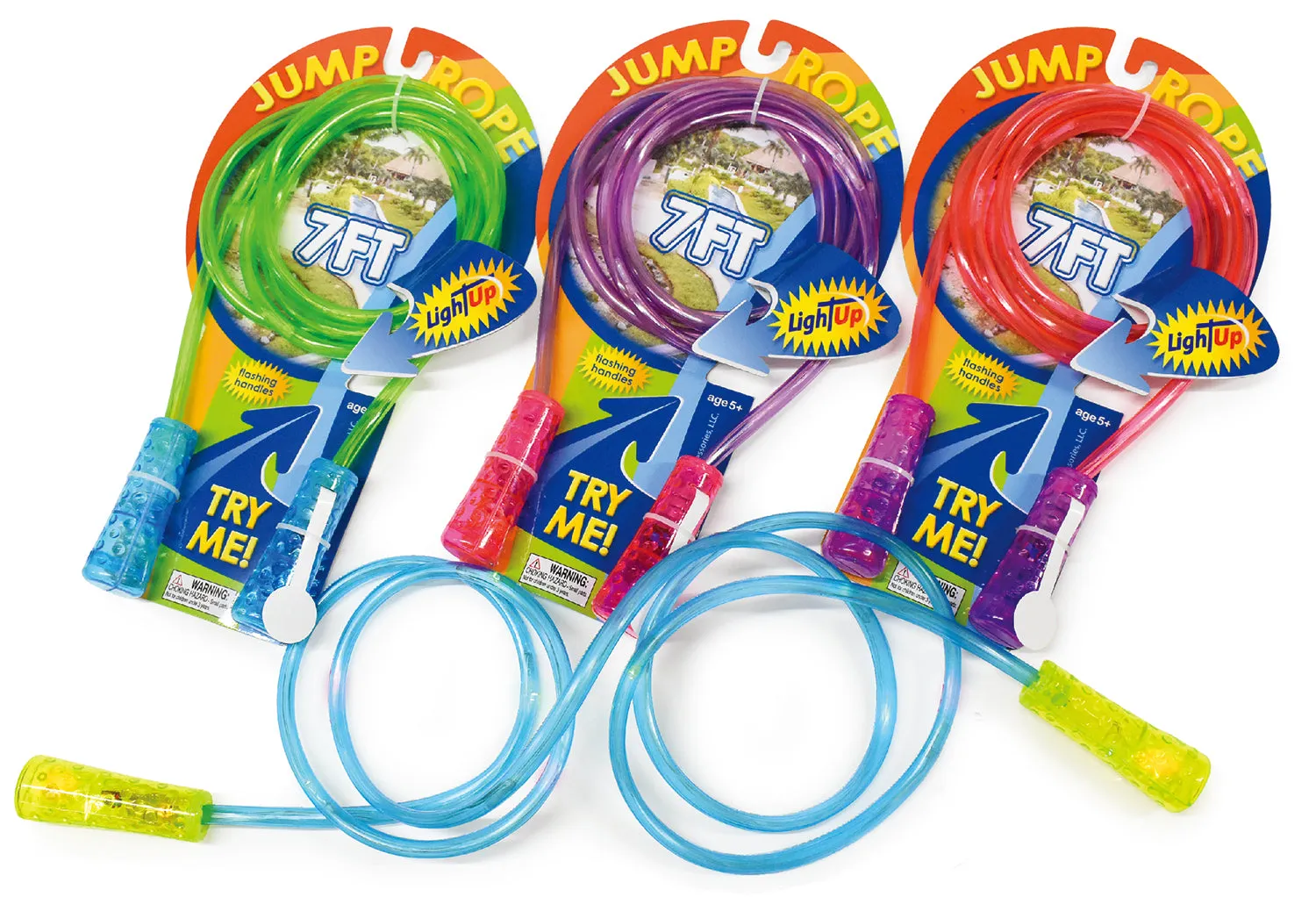 7 ft LED Light-Up Jump Rope with Flashing Handles – Mystery Color, Ages 5 