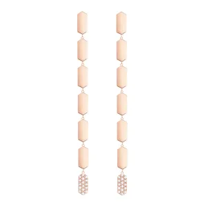 7 Tiered Diamond Drop Marquis Earrings | Rose Gold