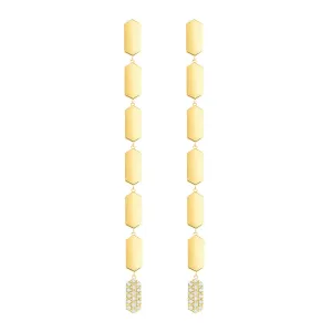 7 Tiered Diamond Drop Marquis Earrings | Yellow Gold