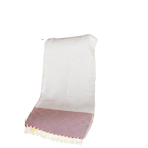 70" Turkish Cotton Handwoven Throw Blankets in Red