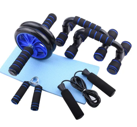 AB Roller Kit Strong Load-bearing with Push-Up Bar Jump Rope Knee Pad Home Gym Abdominal Core Muscle Exercise Fitness Equipment