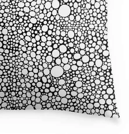 Abstract Throw Pillow 'Black & White Bubbles'