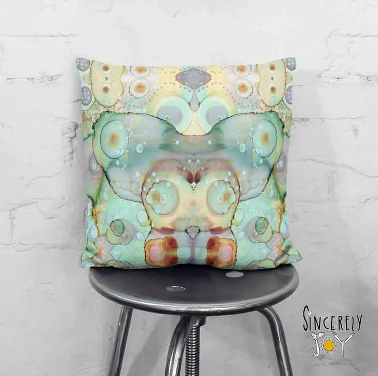 Abstract Throw Pillow 'Mermaid Tail'