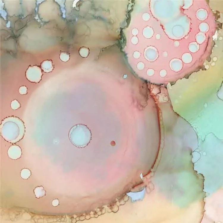Abstract Throw Pillow 'Organic in Pastel'
