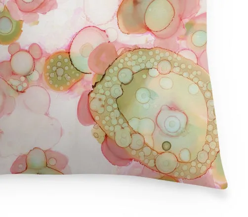 Abstract Throw Pillow 'Organic in Pink'