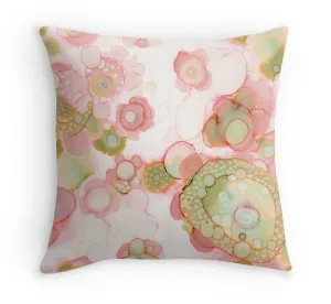 Abstract Throw Pillow 'Organic in Pink'